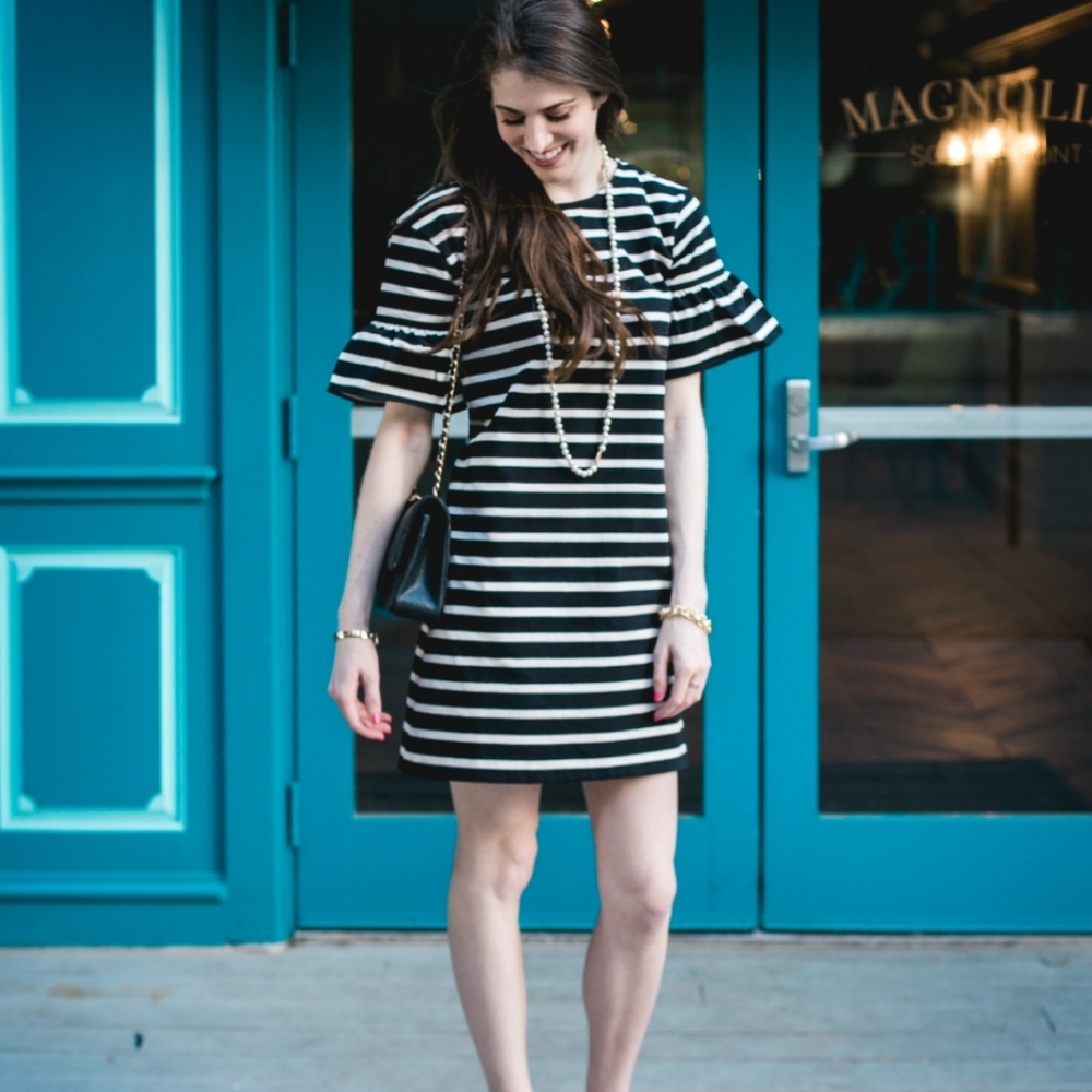 JCREW striped shift dress seize Samall